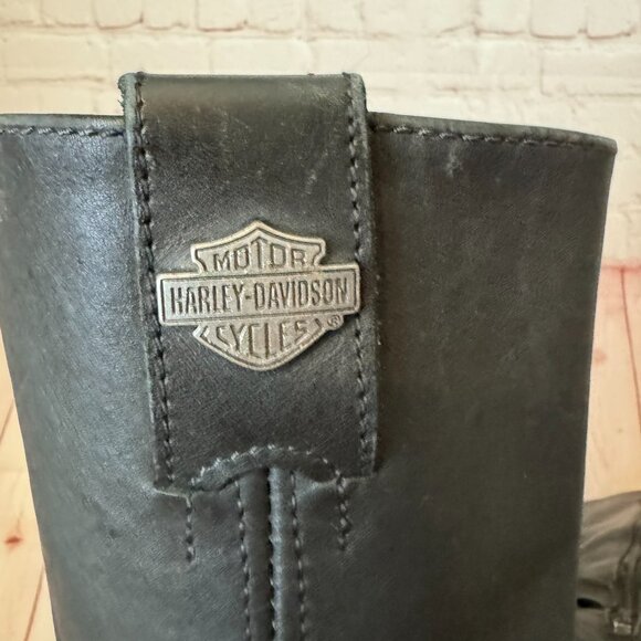 HARLEY-DAVIDSON FOOTWEAR Men's Landon Black Leather Motorcycle Boots Sz 8.5 - Picture 7 of 11